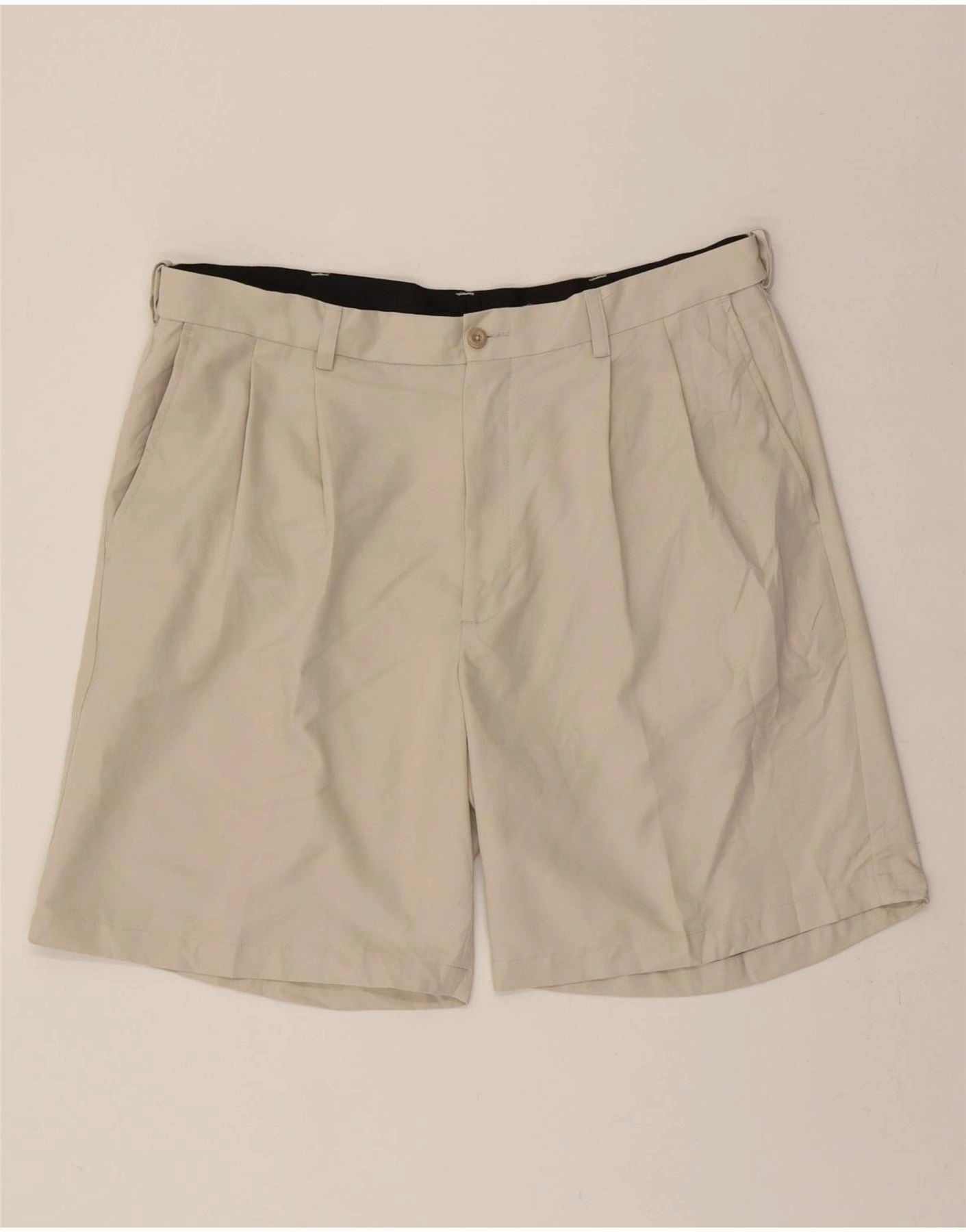 SAVANE Mens Pegged Chino Shorts W38 XL Beige Polyester waterproof MultiPocket Design