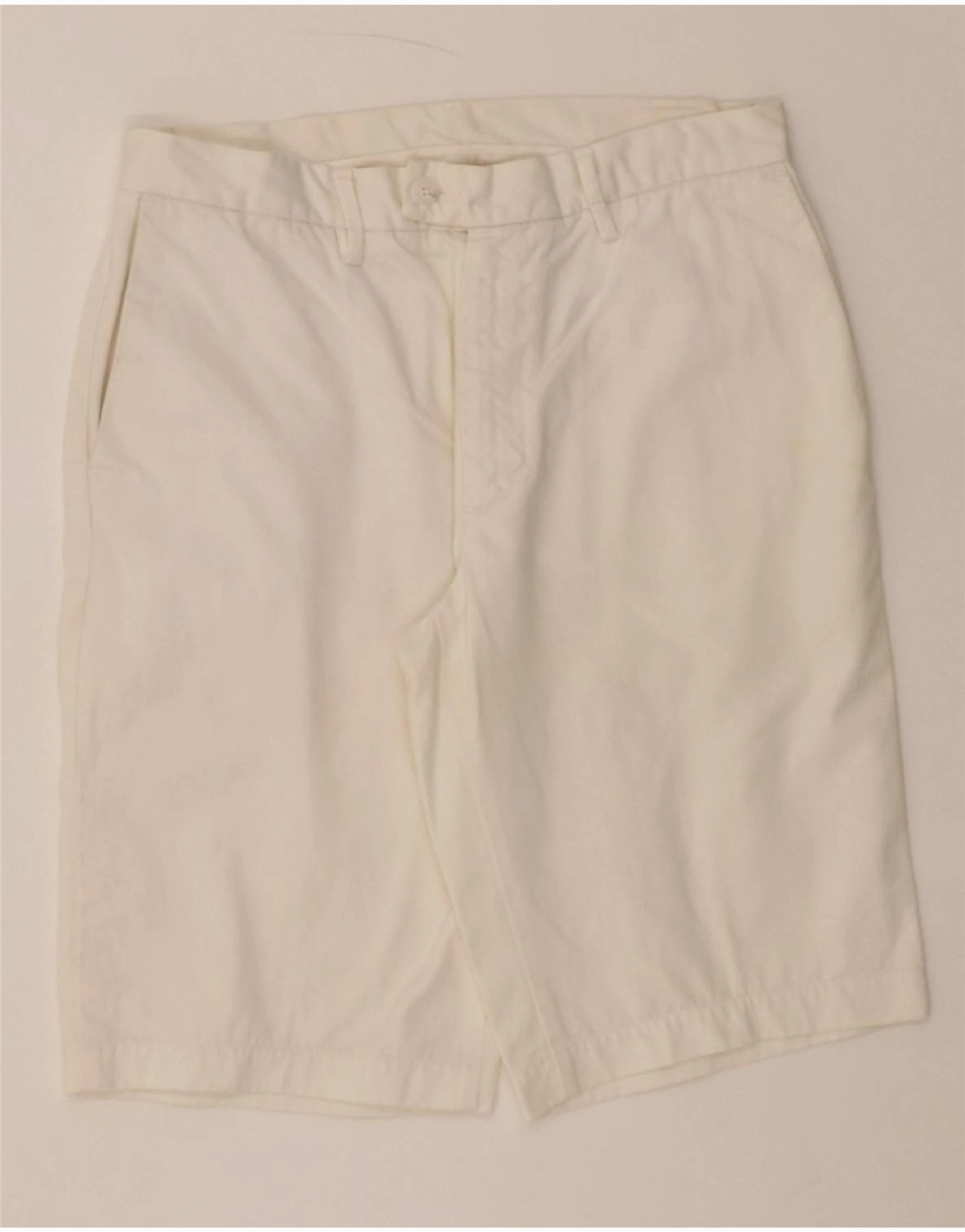 BENETTON Mens Chino Shorts IT 48 Medium W30  White Cotton Eco Certified Dye