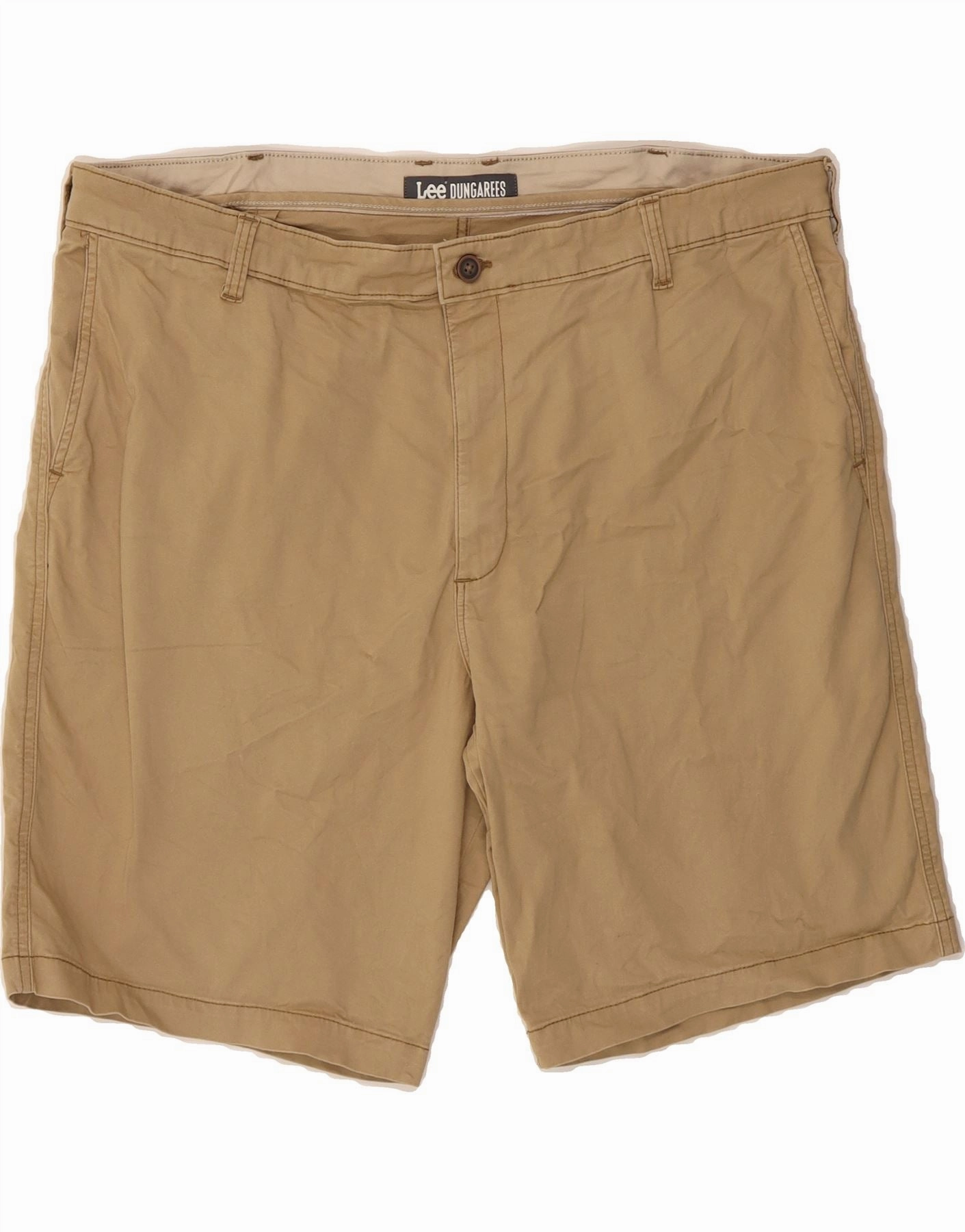 LEE Mens Chino Shorts W42 2XL Beige Cotton athletic clothing Warm Day Outfit