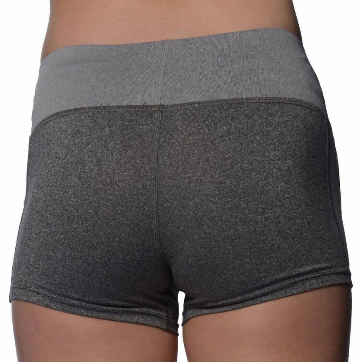 More Mile Marl Womens Training Shorts - Grey Wind Resistant Panels