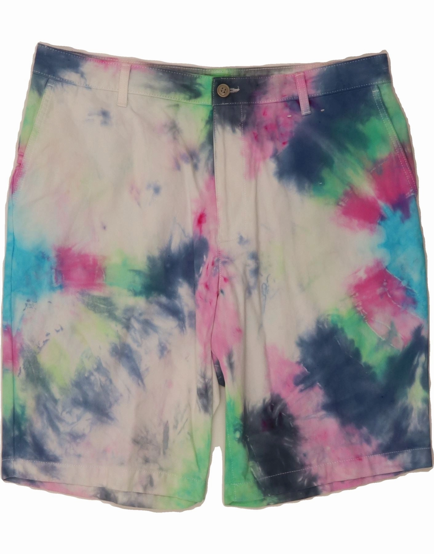 Snag Free Design Quick Response Fit DOCKERS Mens Chino Shorts W38 XL Multicoloured Tie Dye Cotton