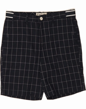 day trip PENGUIN Mens Chino Shorts EU 46 Small W32 Navy Blue Check