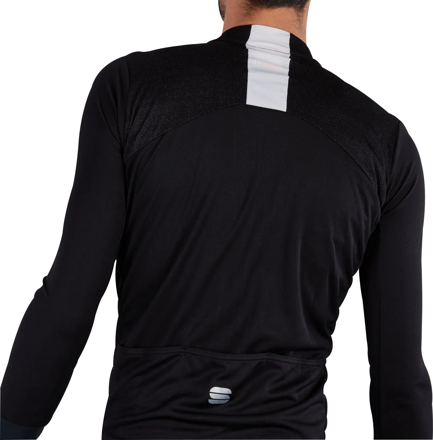 Sportful Strike Long Sleeve Mens Cycling Jersey - Black Rayon blend