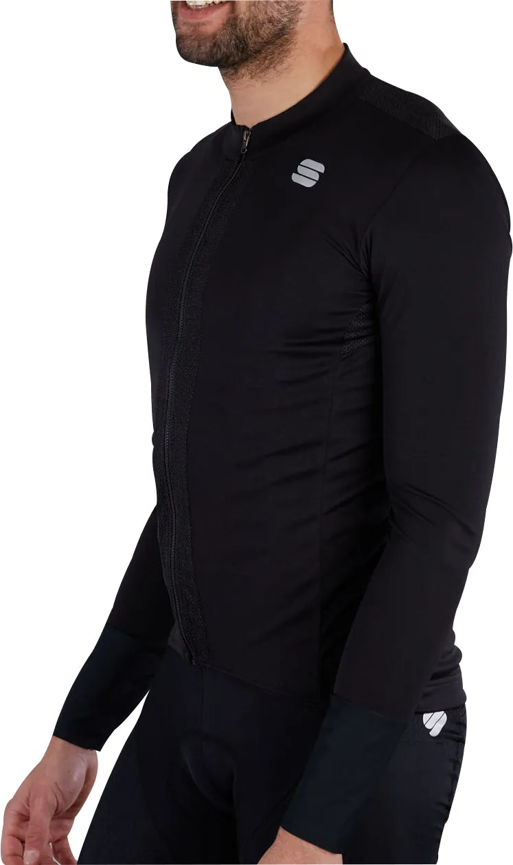 Fashion-Forward Sportful Strike Long Sleeve Mens Cycling Jersey - Black