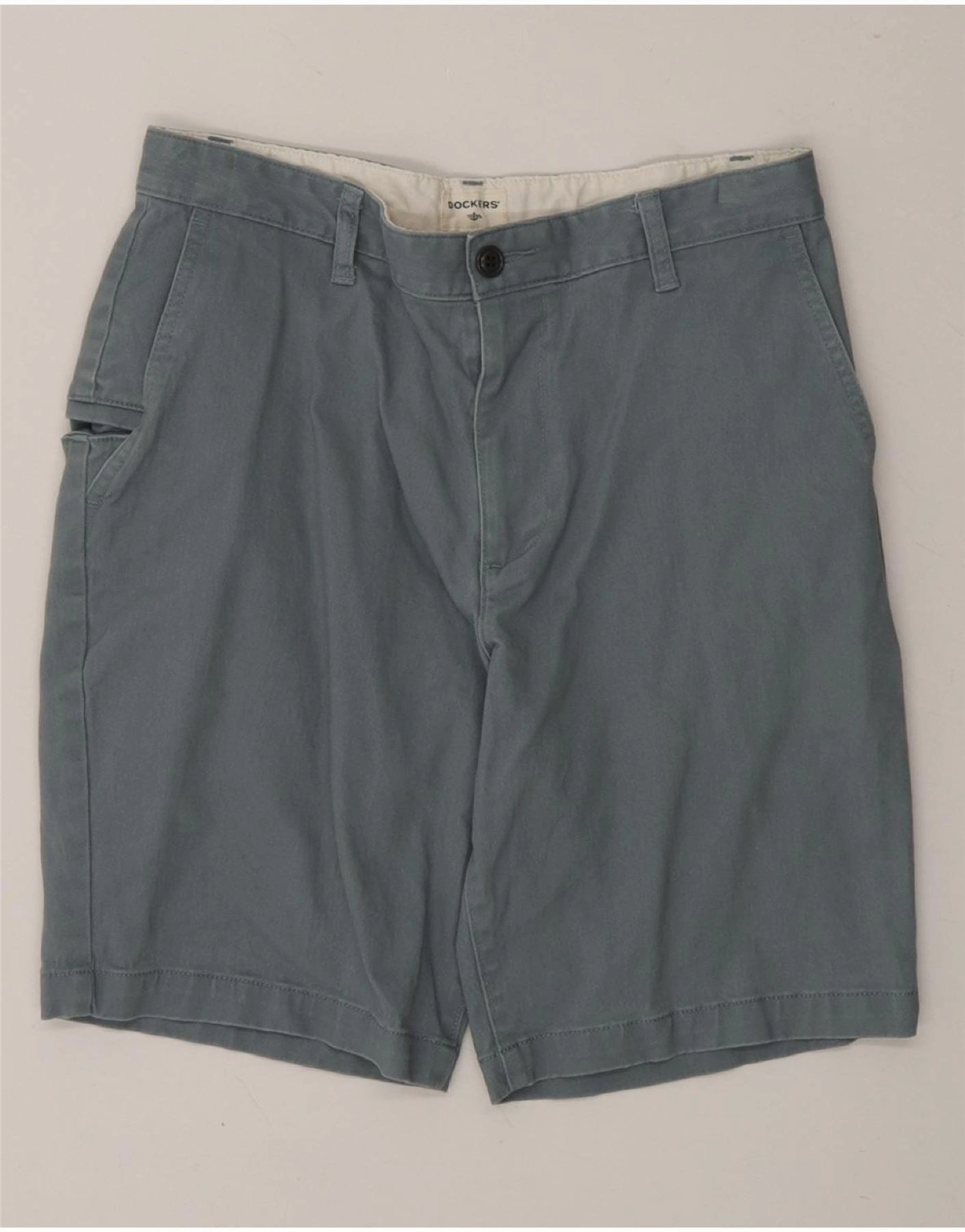 DOCKERS Mens Cargo Shorts W30 Medium Blue Cotton Casual Shorts multiple pockets