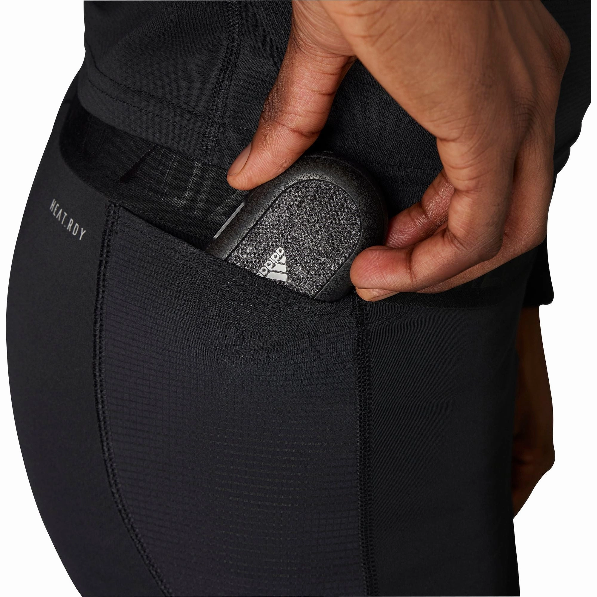 multiple pockets adidas Adizero Mens Short Running Tights - Black