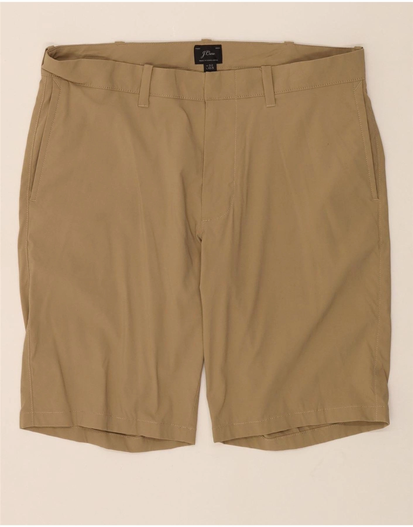 J. CREW Mens Chino Shorts W32 Medium Beige Nylon Modular Storage Design Sweat Wicking Technology