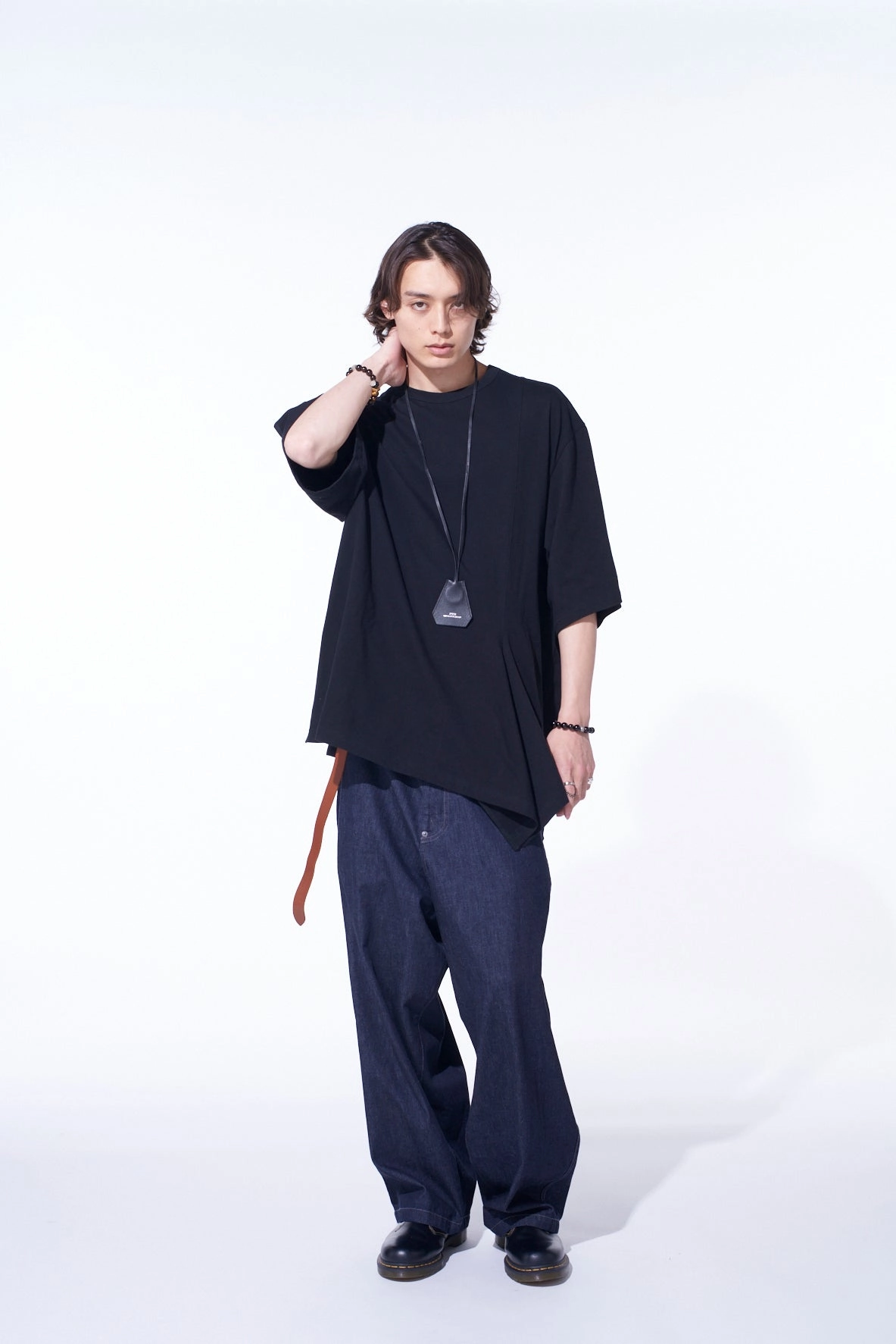 Double Layered Hem Bootcut shape 7oz TWO-TONE DENIM 5POCKET WIDE PANTS