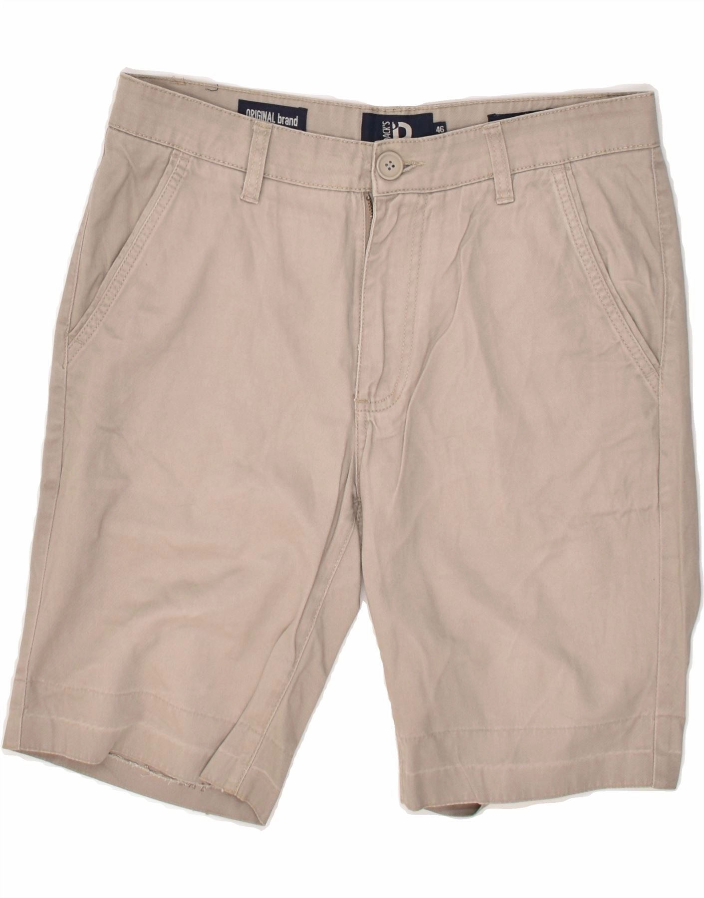 DACK'S Mens Regular Fit Chino Shorts IT 46 Small W33 Beige Cotton Stretch Comfort