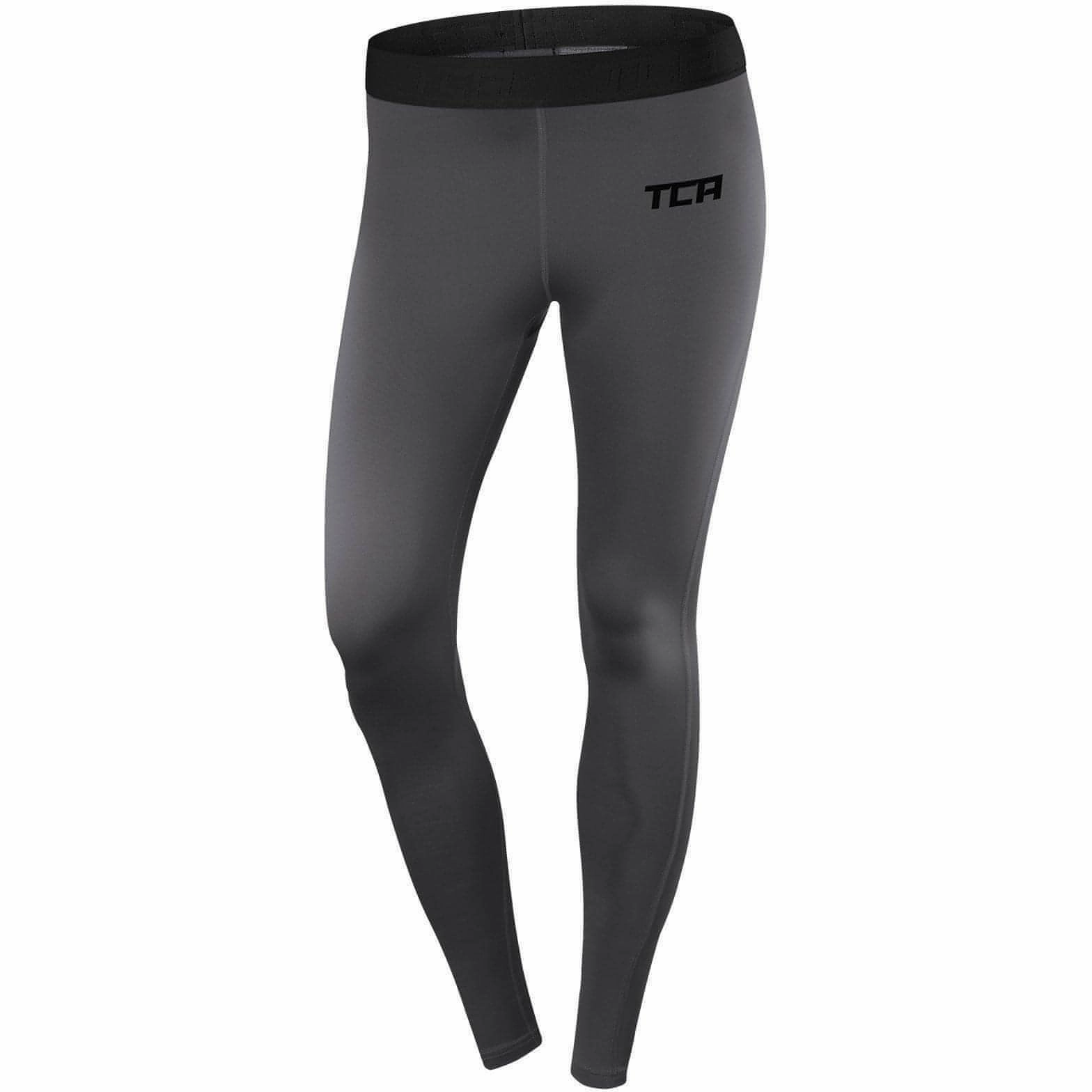 TCA Pro Performance Endurance Womens Long Running Tights - Grey Grid Pattern