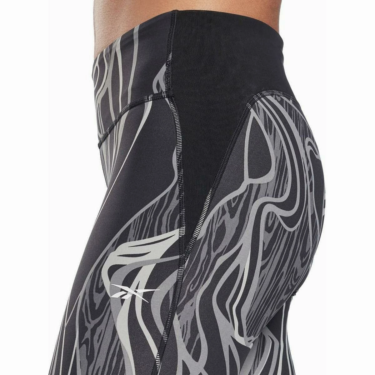 Reebok Lux Perform Mid Rise Womens Long Training Tights Quick Drying Smooth Compression