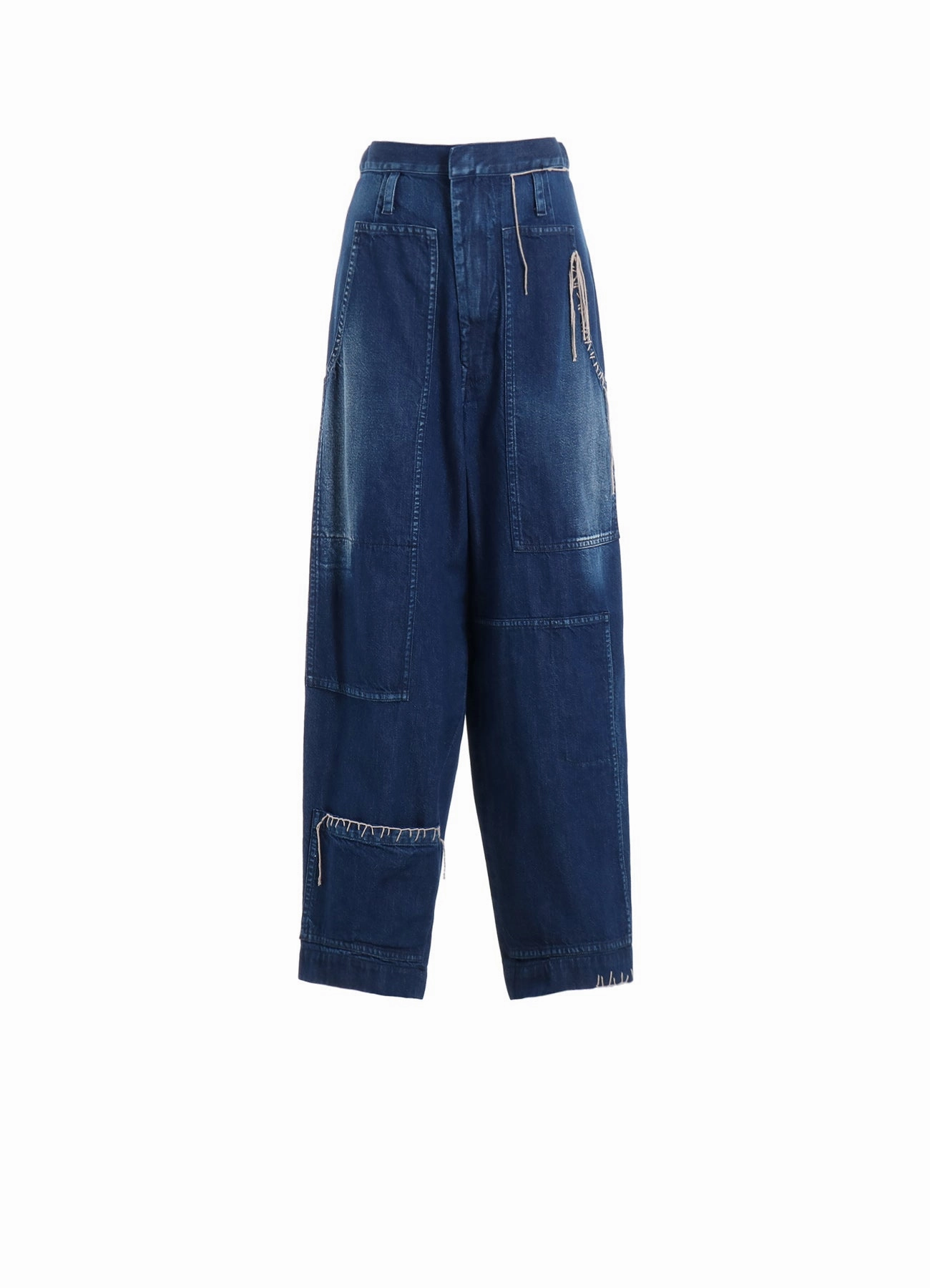 SPOTTED DENIM PATCHED-POCKET PANTS Office Wear LowProfileWaistband