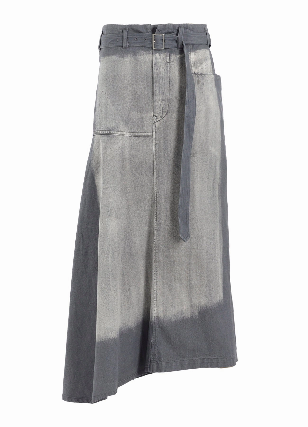 Chafe-Free Fit Warm design SPOTTED DENIM RIGHT SIDE FLARE SKIRT