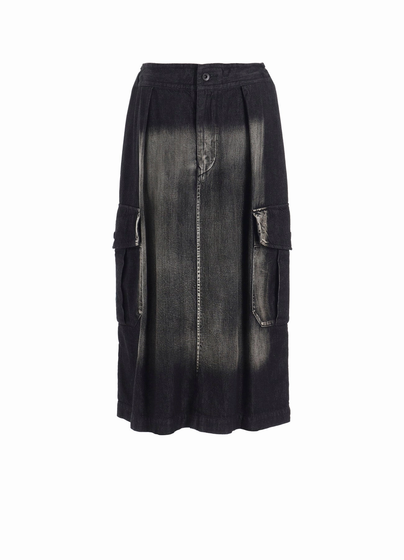 SPOTTED DENIM SIDE POCKET STRAIGHT SKIRT Reflective Trim