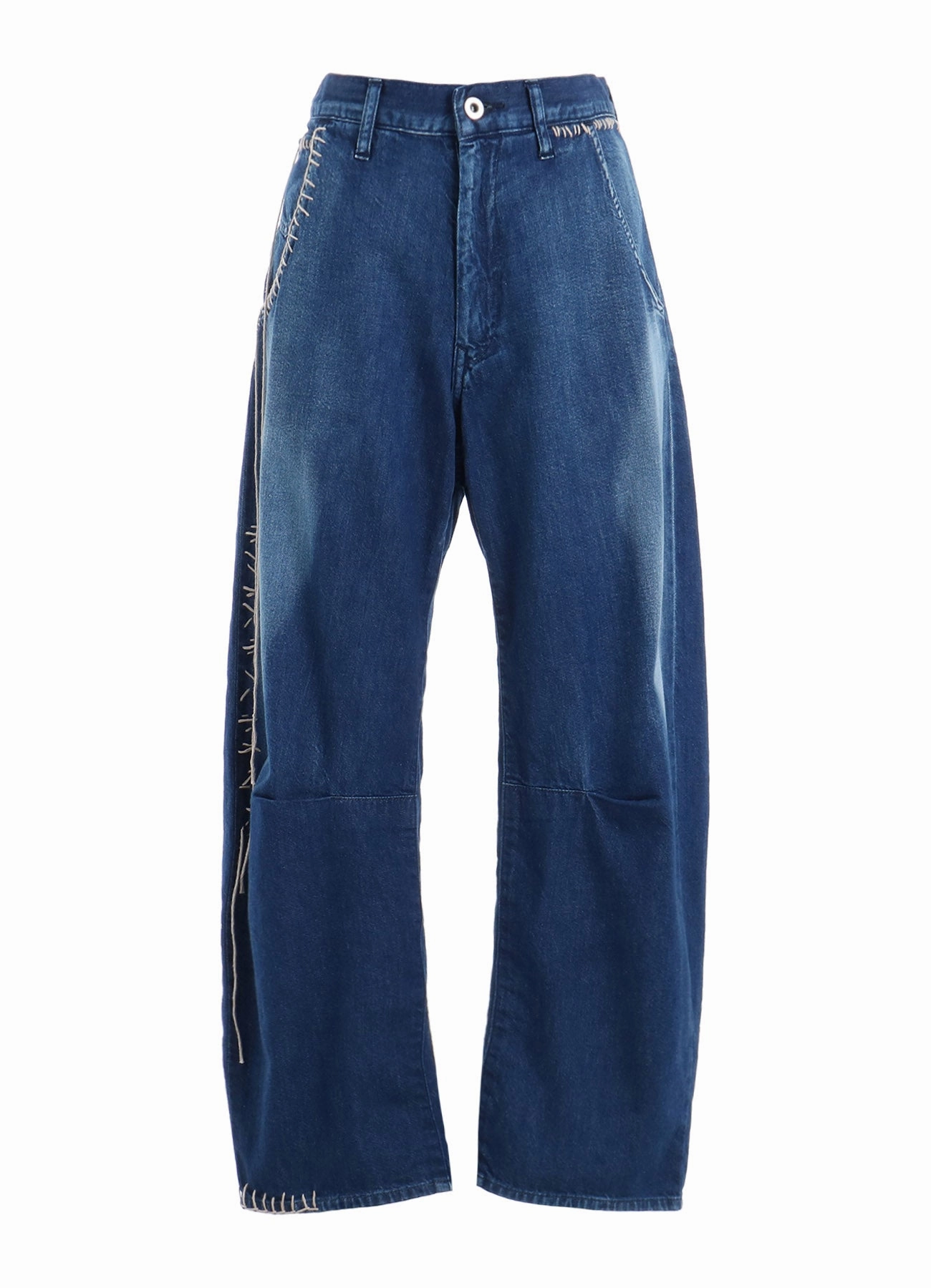 Moisture control SPOTTED DENIM WIDE LEG GUSSET PANTS