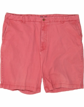 IZOD Mens Salt Water Chino Shorts W46 3XL Pink Cotton School Uniform Layered Hem Detail