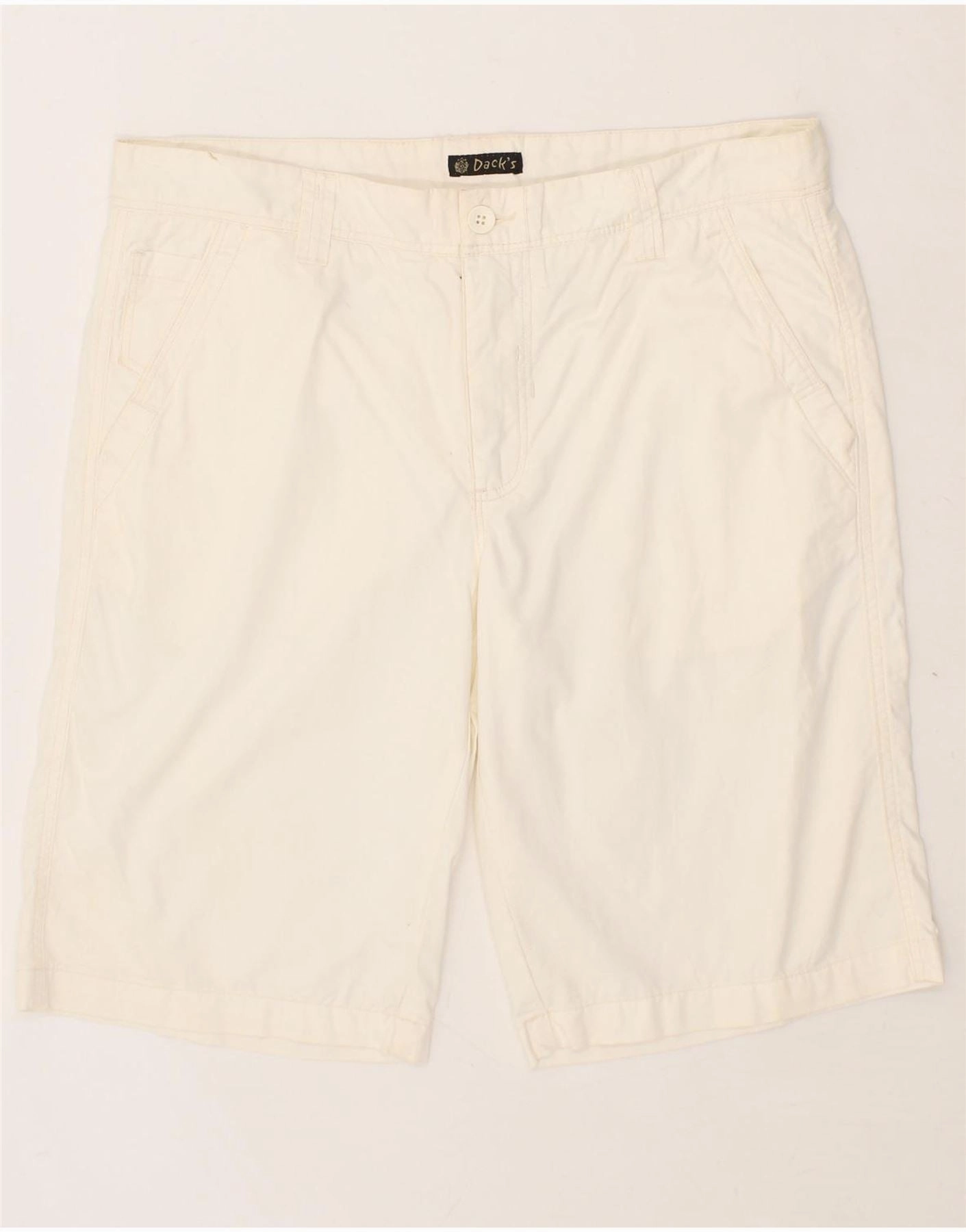 tropical style DACK'S Mens Chino Shorts IT 52 XL W38  Off White Cotton