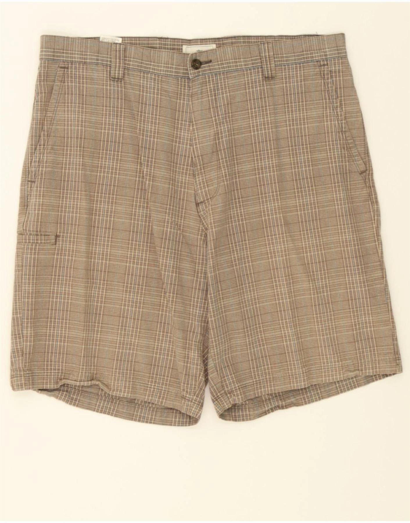 Style Basic DOCKERS Mens Cargo Shorts W36 Large Grey Check Cotton