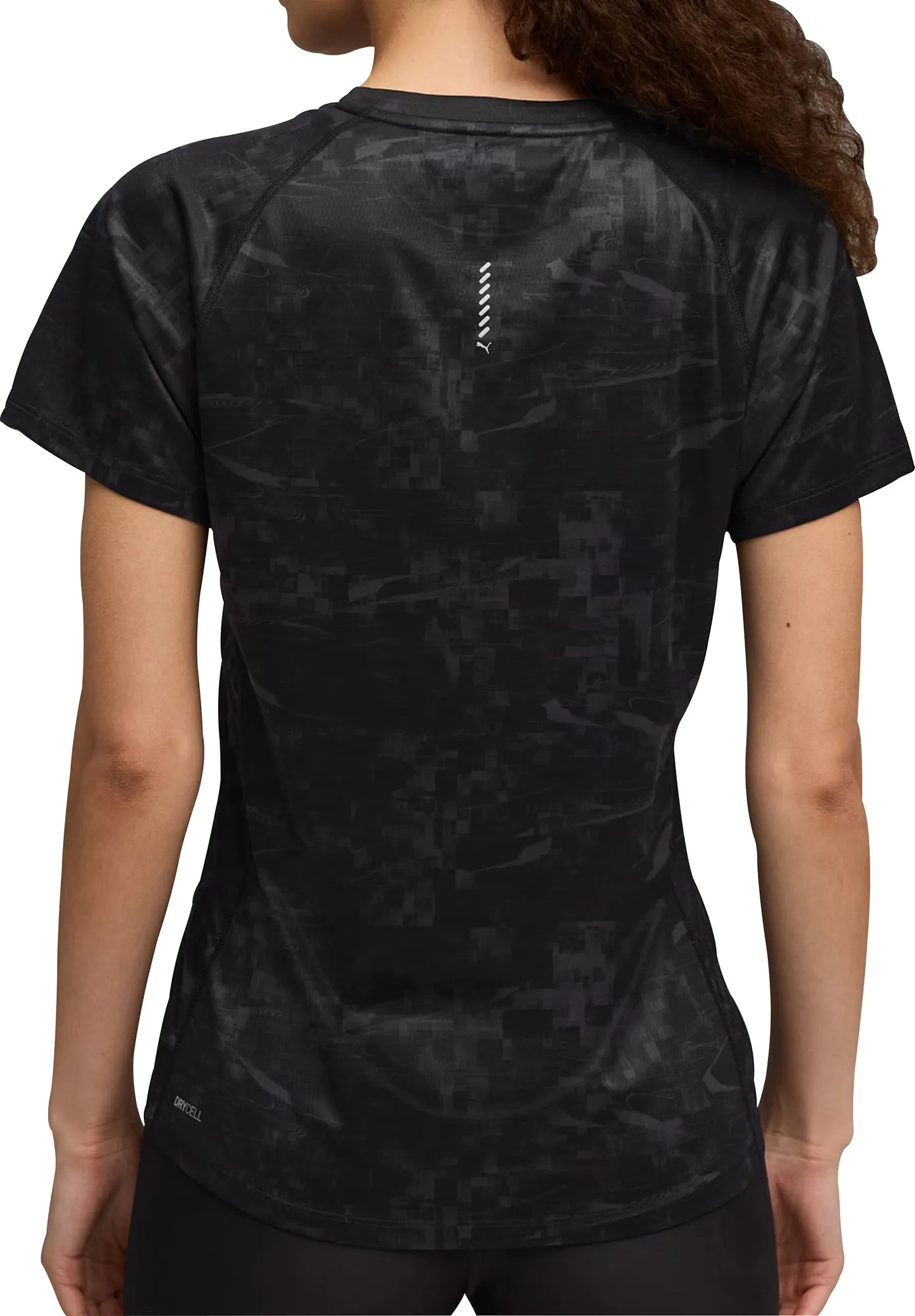 Double Stitched Hem Essential Top Puma Velocity Short Sleeve Womens Running Top - Black