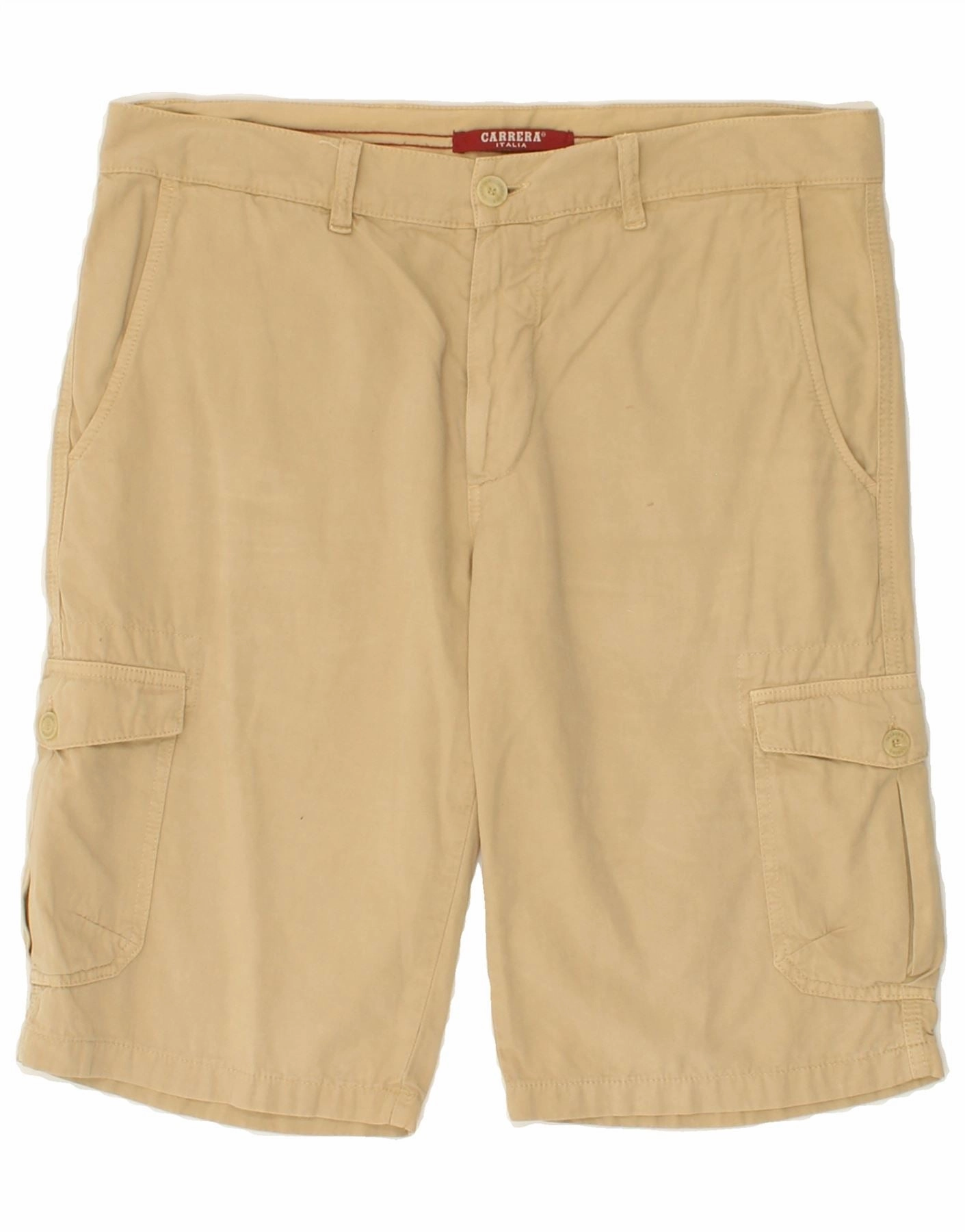 CARRERA Mens 618 Cargo Shorts IT 48 Medium W30  Beige Cotton Stretch Tech