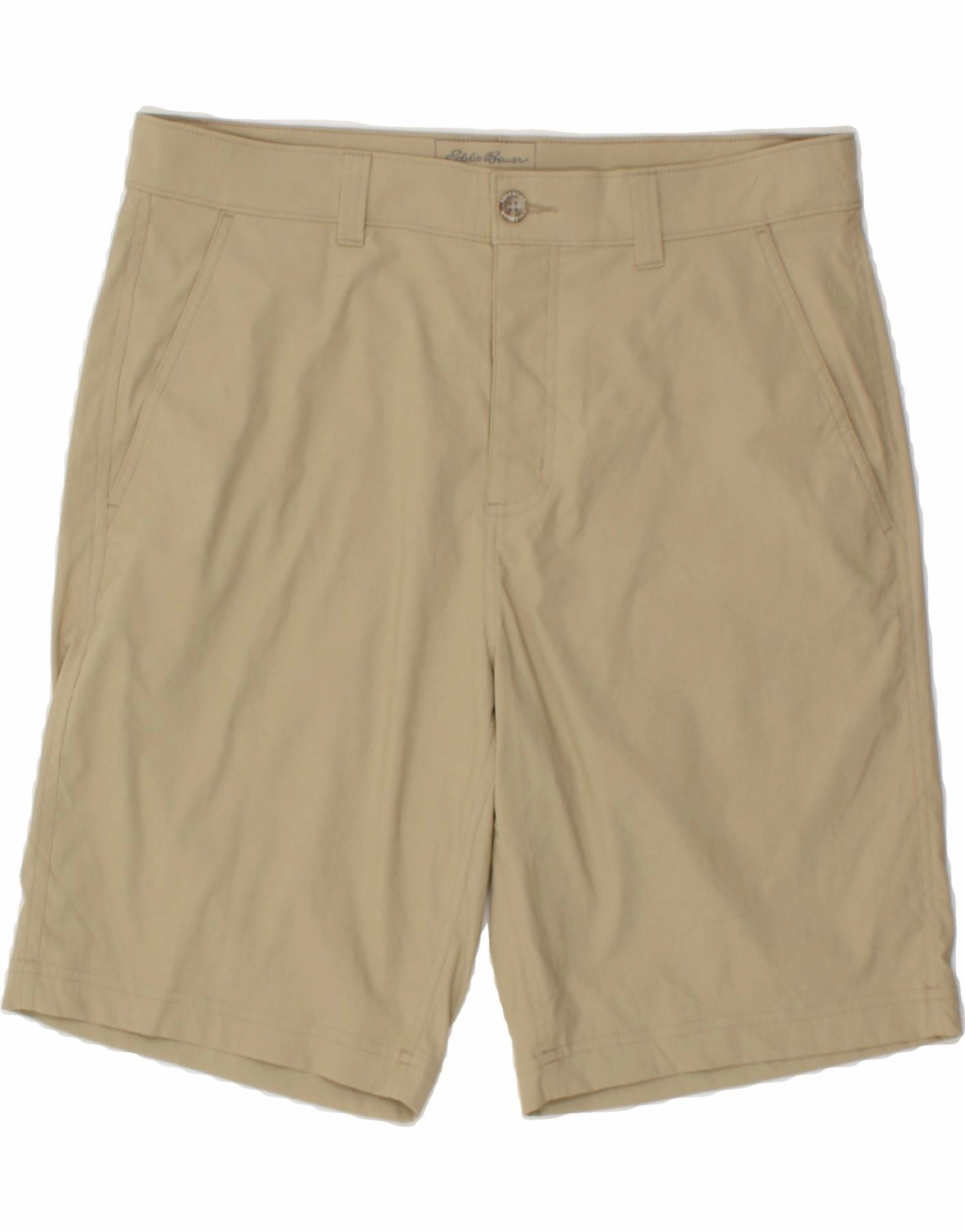hat EDDIE BAUER Mens Chino Shorts W34 Large  Beige Nylon