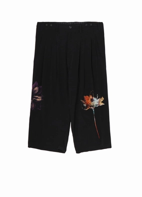 FLOWER DESIGNED PRINT WIDE PANTS Modern Relaxed Non slip grip