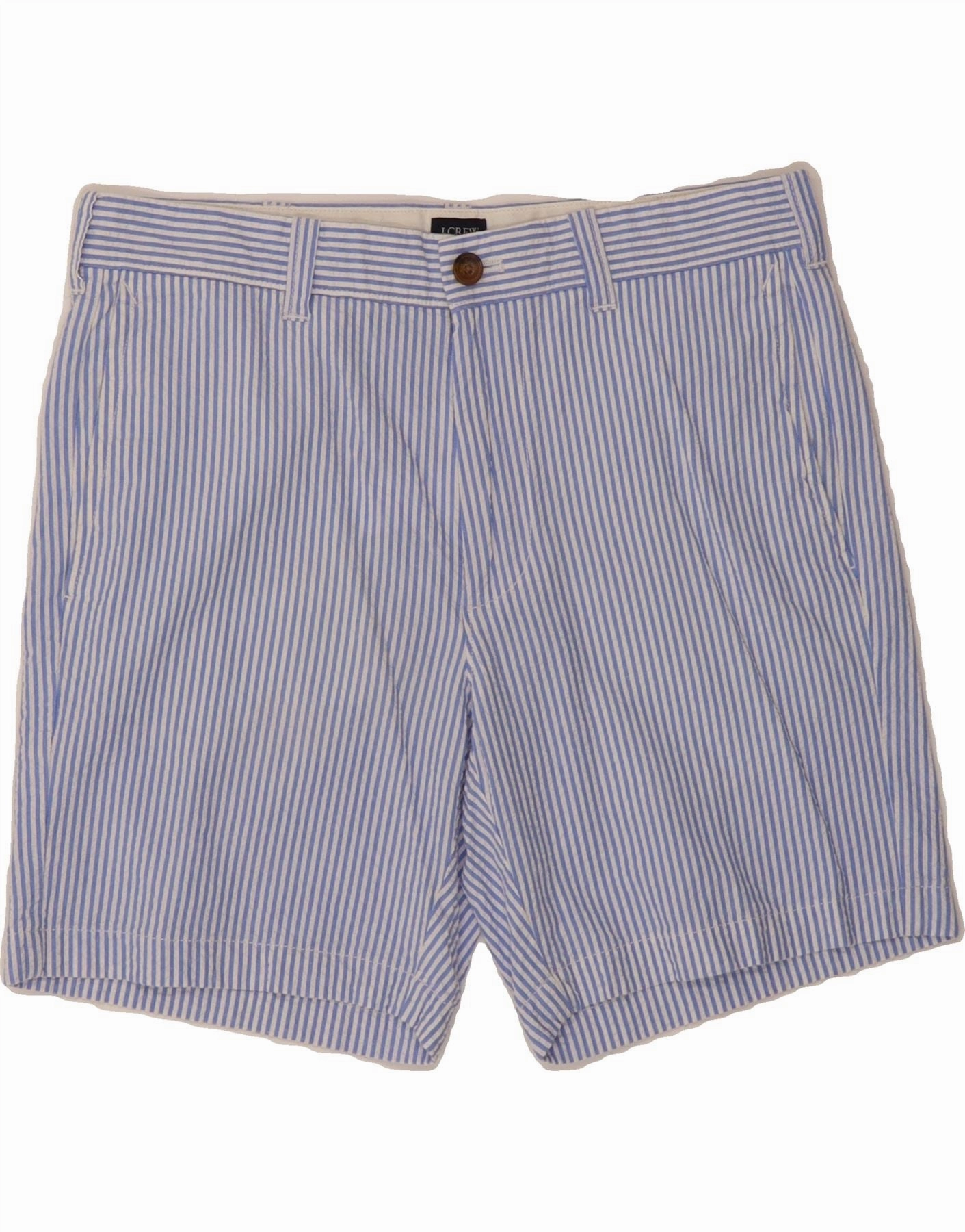 Four Way Stretch Sport Ready Wear J. CREW Mens Chino Shorts W32 Medium Blue Striped