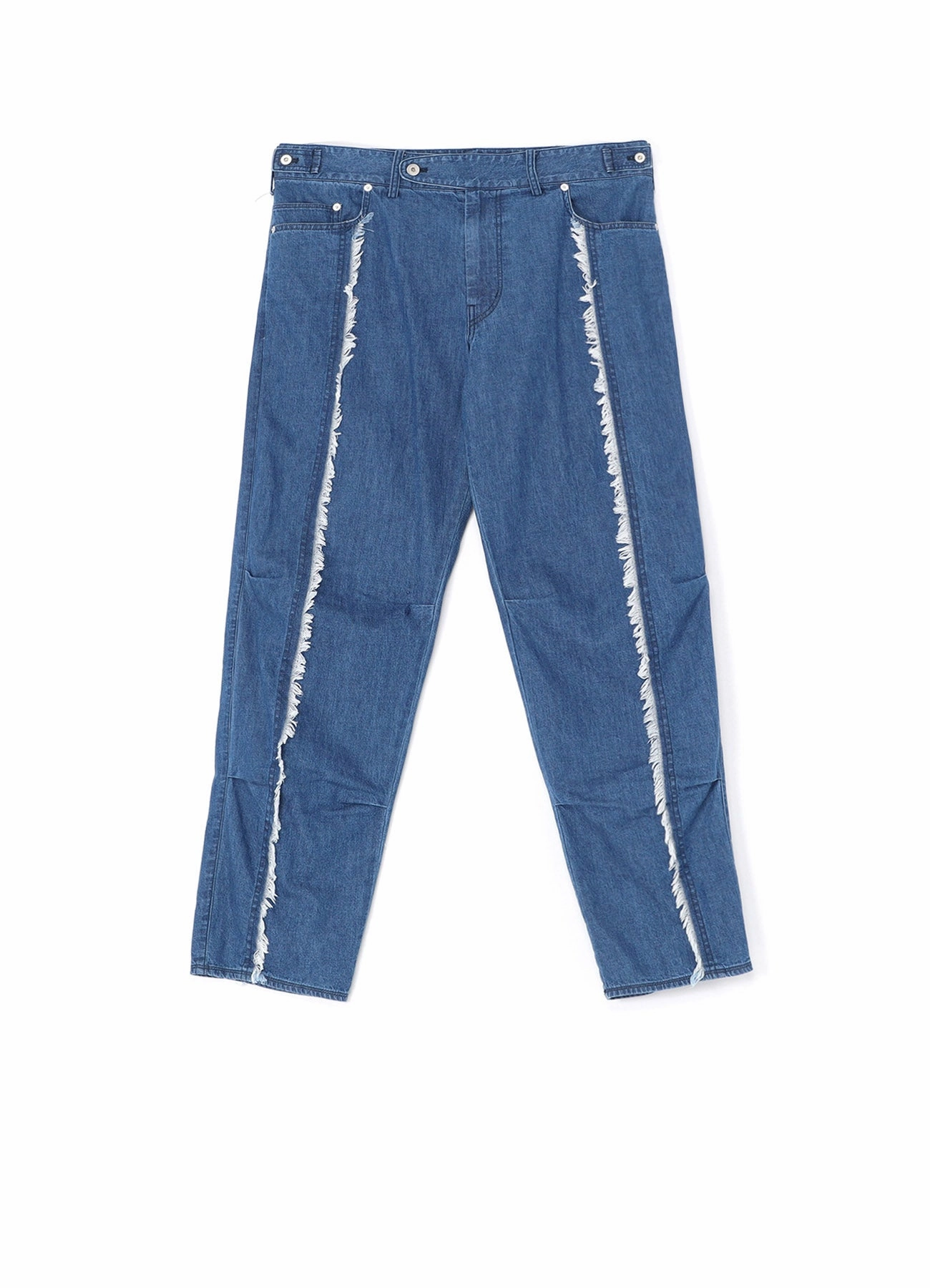Light wash 8OZ DENIM PANTS WITH RIPPED LINE DETAIL