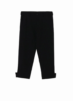 WOOL GABARDINE BELTED HEM PANTS LowProfileWaistband Simple Comfort