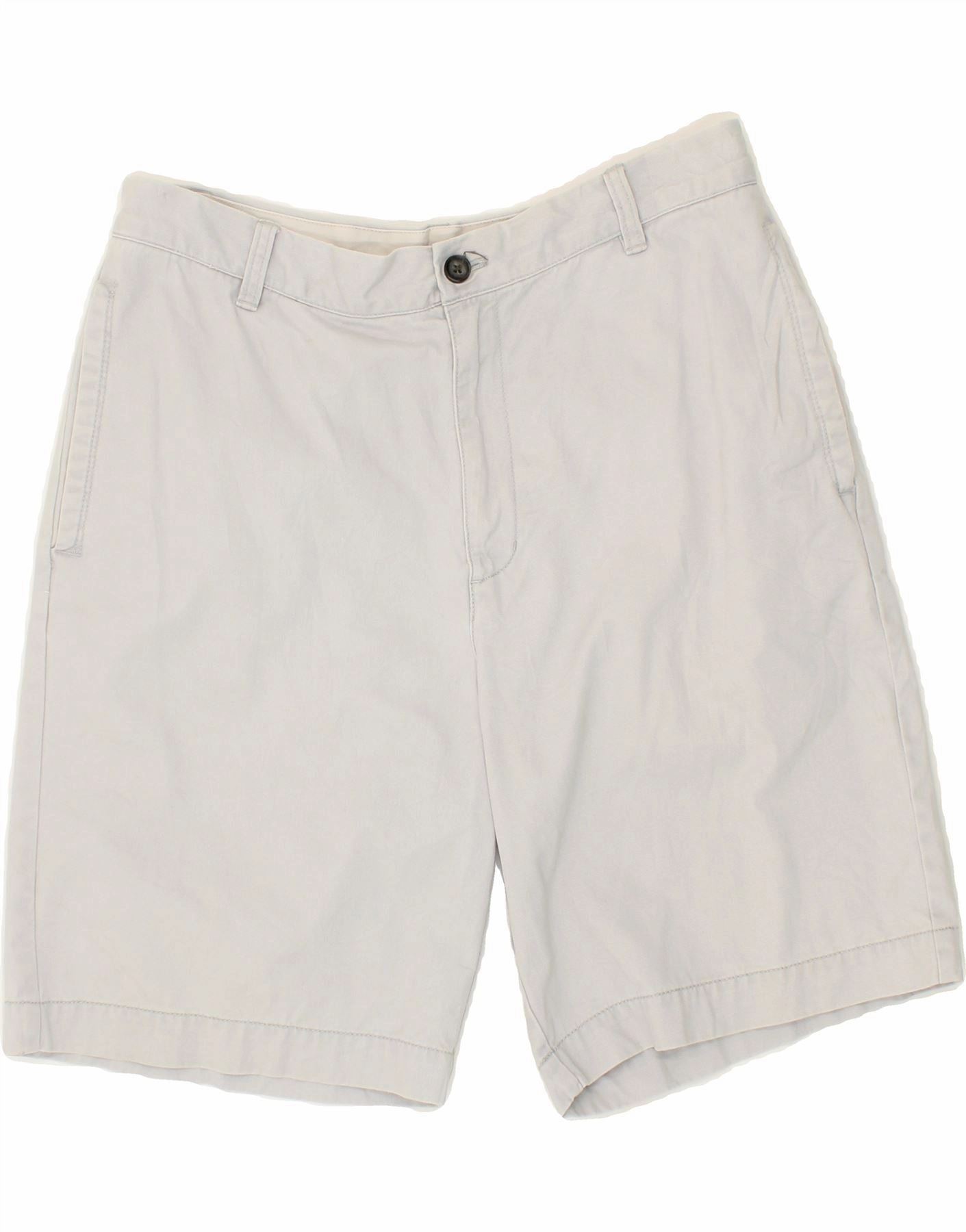 IZOD Mens Chino Shorts W34 Large  Off White Cotton All Occasion Clean Mood