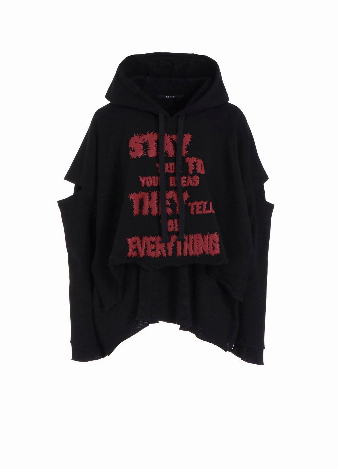 STAY TRUE PRINT LAYERED SHORT HOODIE Snug Waist UVProtection