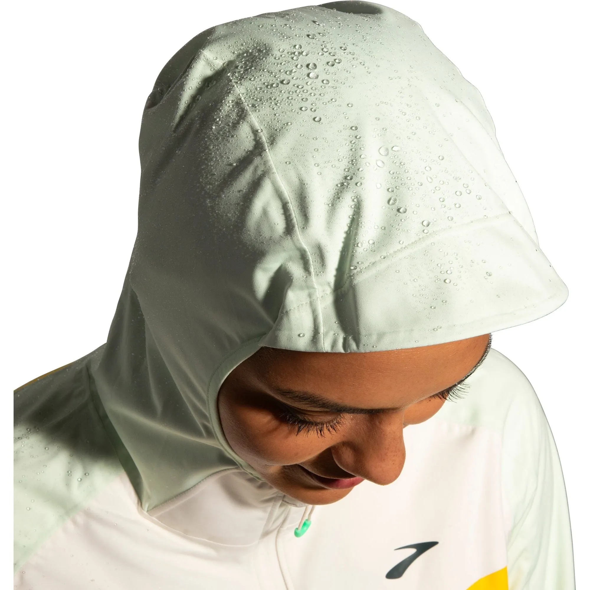 NonIrritating Tagless Neck Storm Proof Brooks High Point Waterproof Womens Running Jacket - Yellow