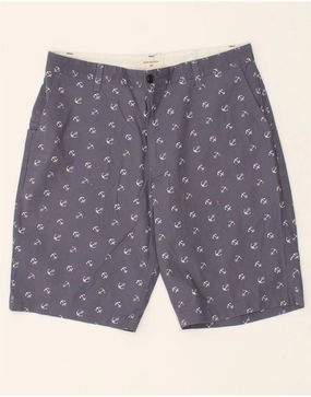 Freedom Fit Side Pockets DOCKERS Mens Graphic Chino Shorts W34 Large Navy Blue Spotted Cotton