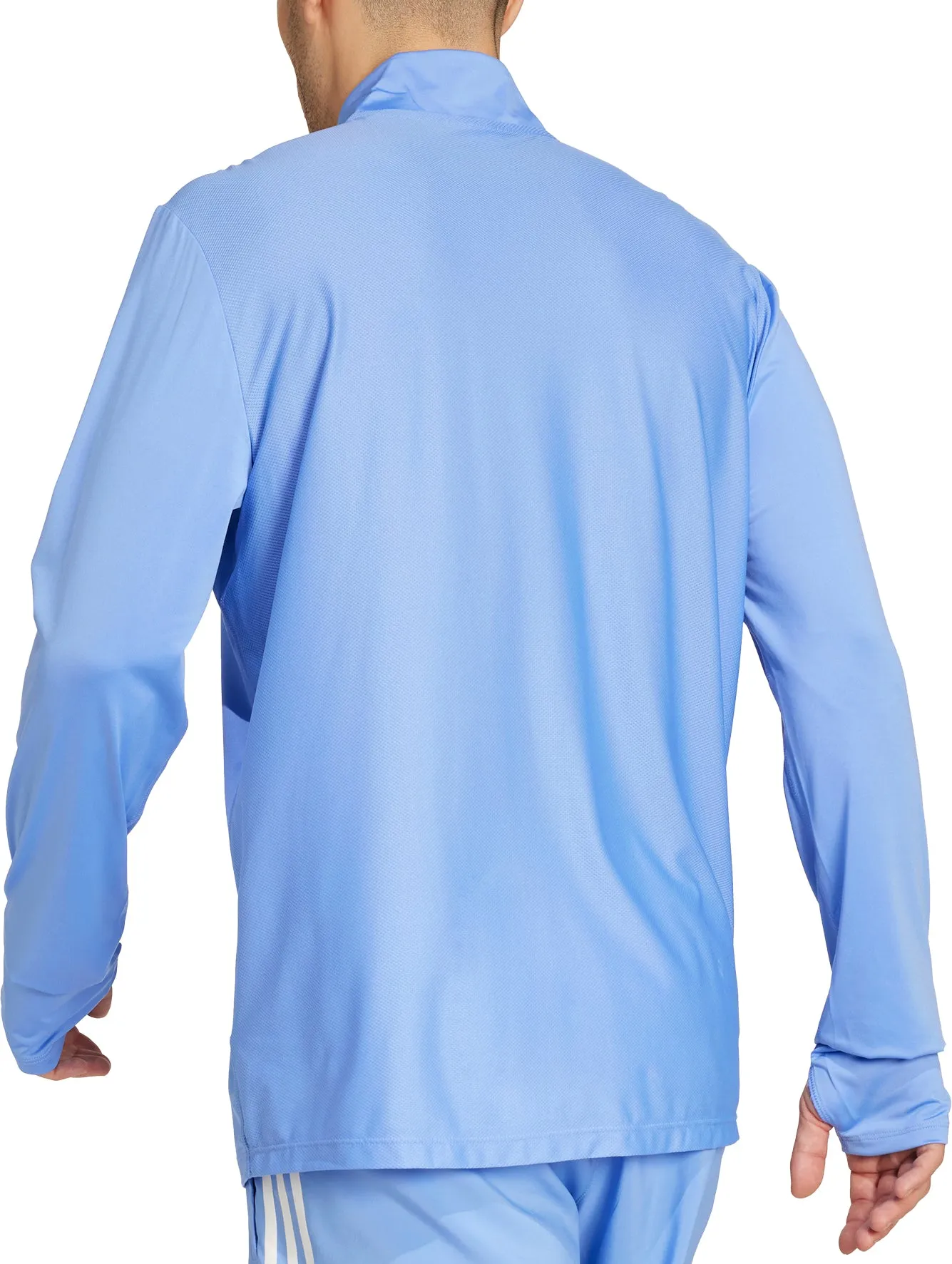 adidas Own The Run Half Zip Long Sleeve Mens Running Top - Blue Comfy and Soft