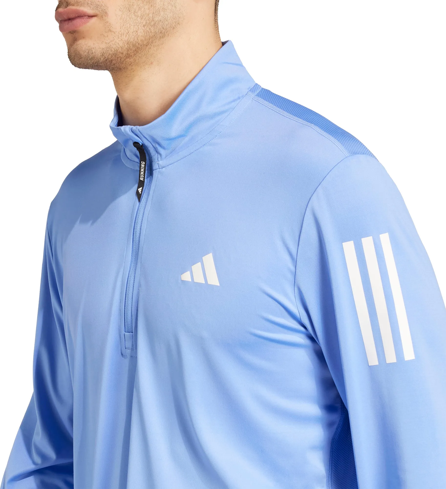Sustainable Packaging adidas Own The Run Half Zip Long Sleeve Mens Running Top - Blue