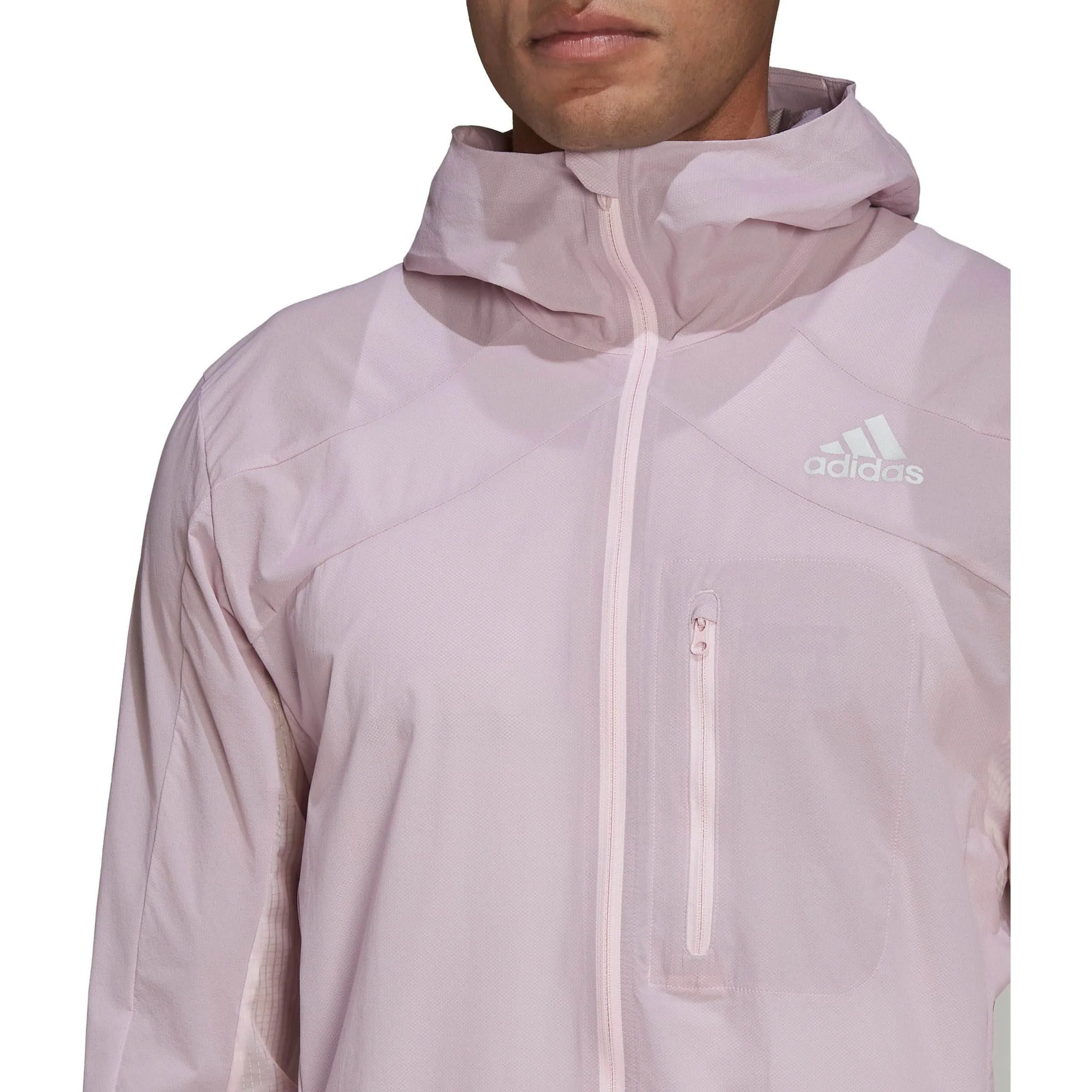 Weight Distribution System Travel Comfort adidas Adizero Marathon Mens Running Jacket - Pink