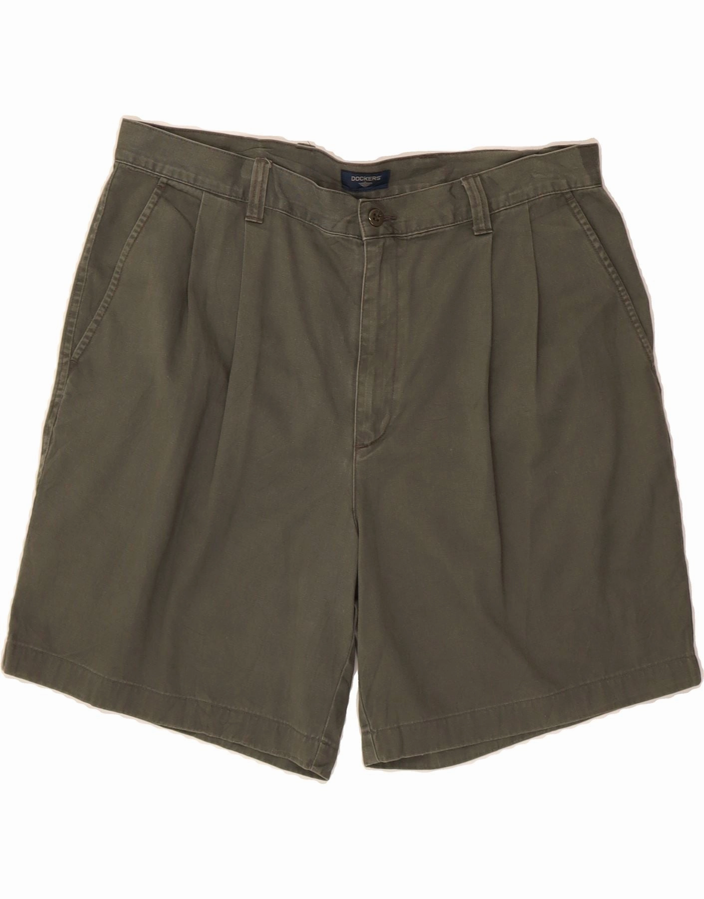 DOCKERS Mens Pegged Chino Shorts W38 XL Khaki Cotton Fit Flex