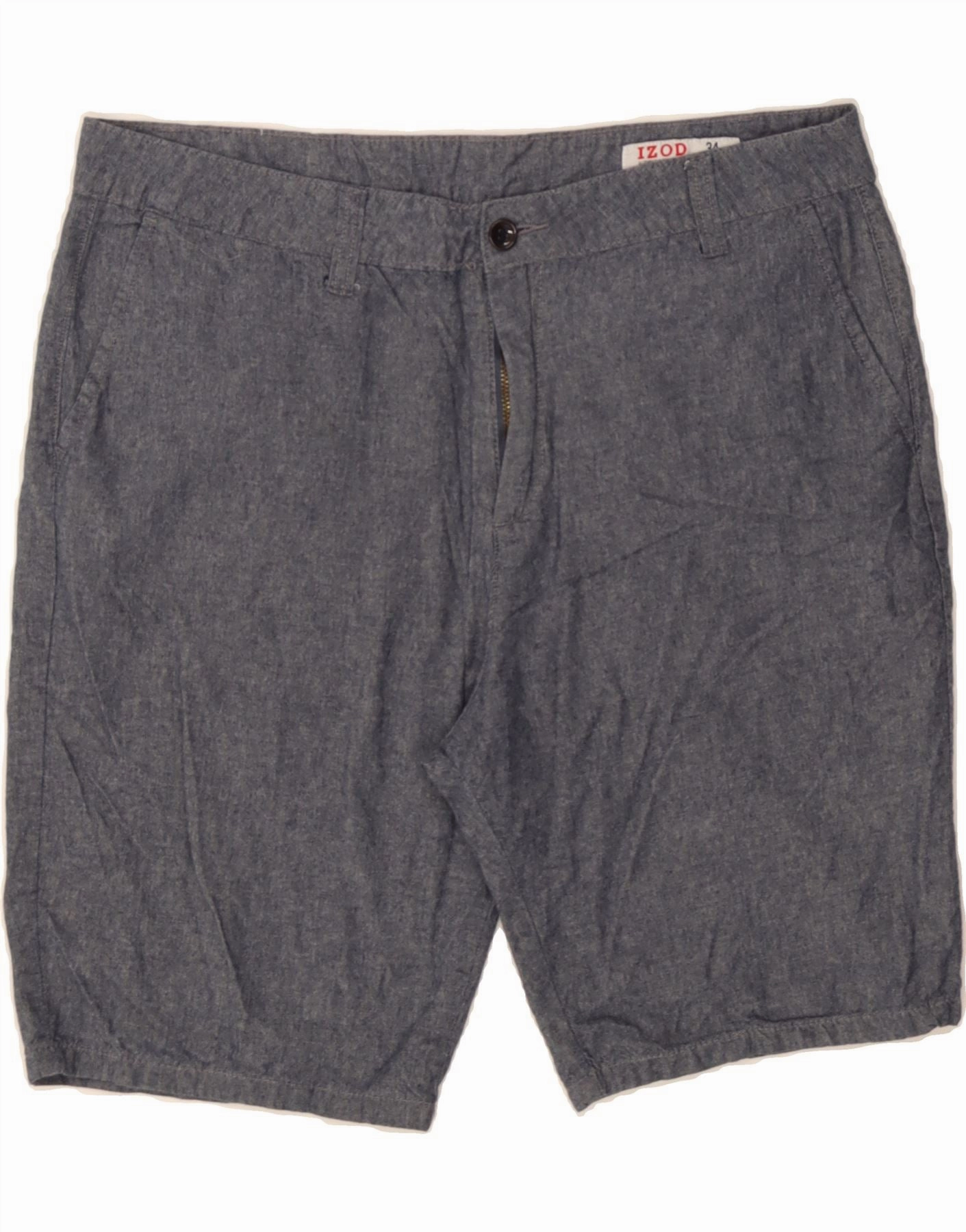 Frictionless Movement IZOD Mens Classic Fit Chino Shorts W34 Large Navy Blue Cotton