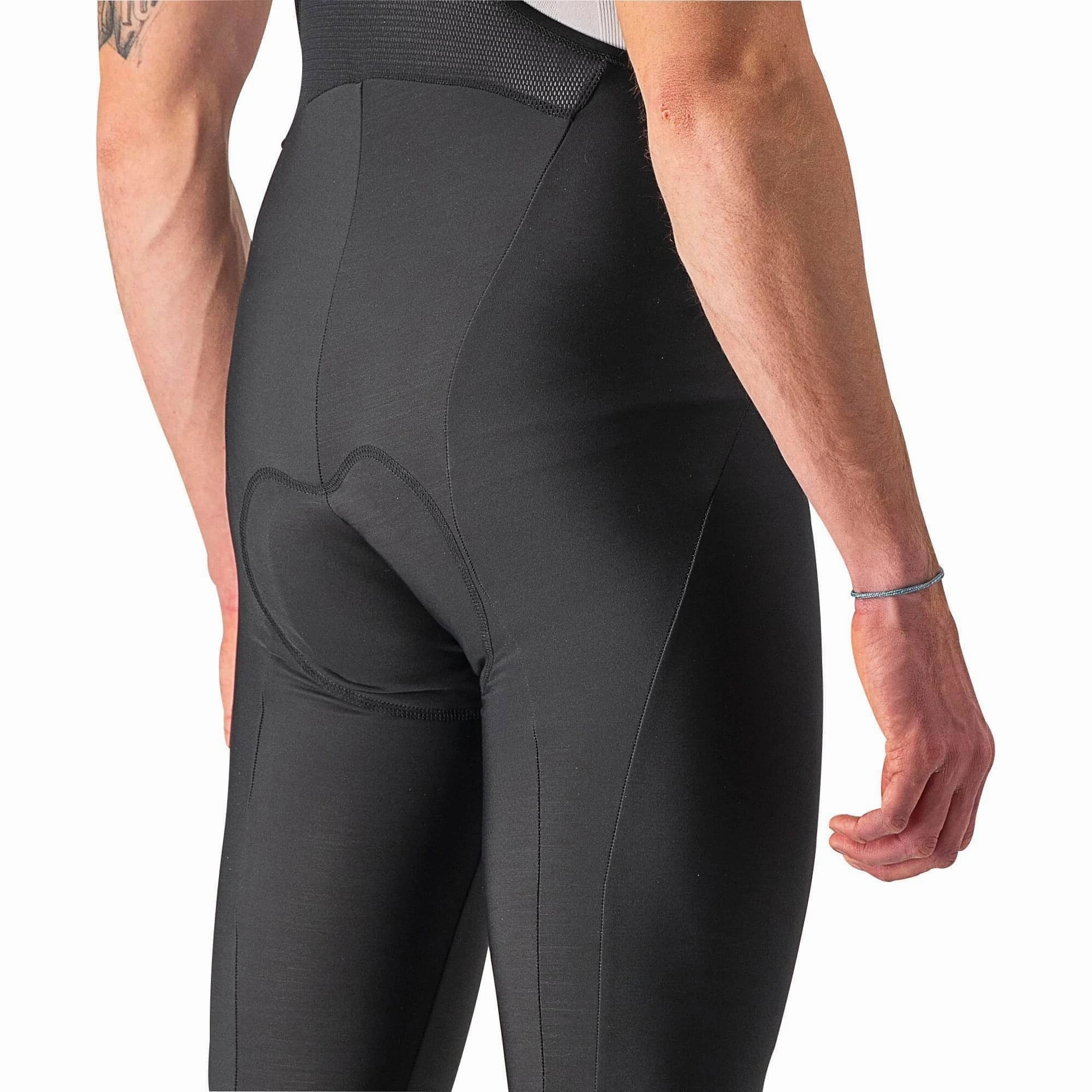 Castelli Semifreddo Mens Cycling Bib Tights - Black Foot Supportive Design Yoga Capris