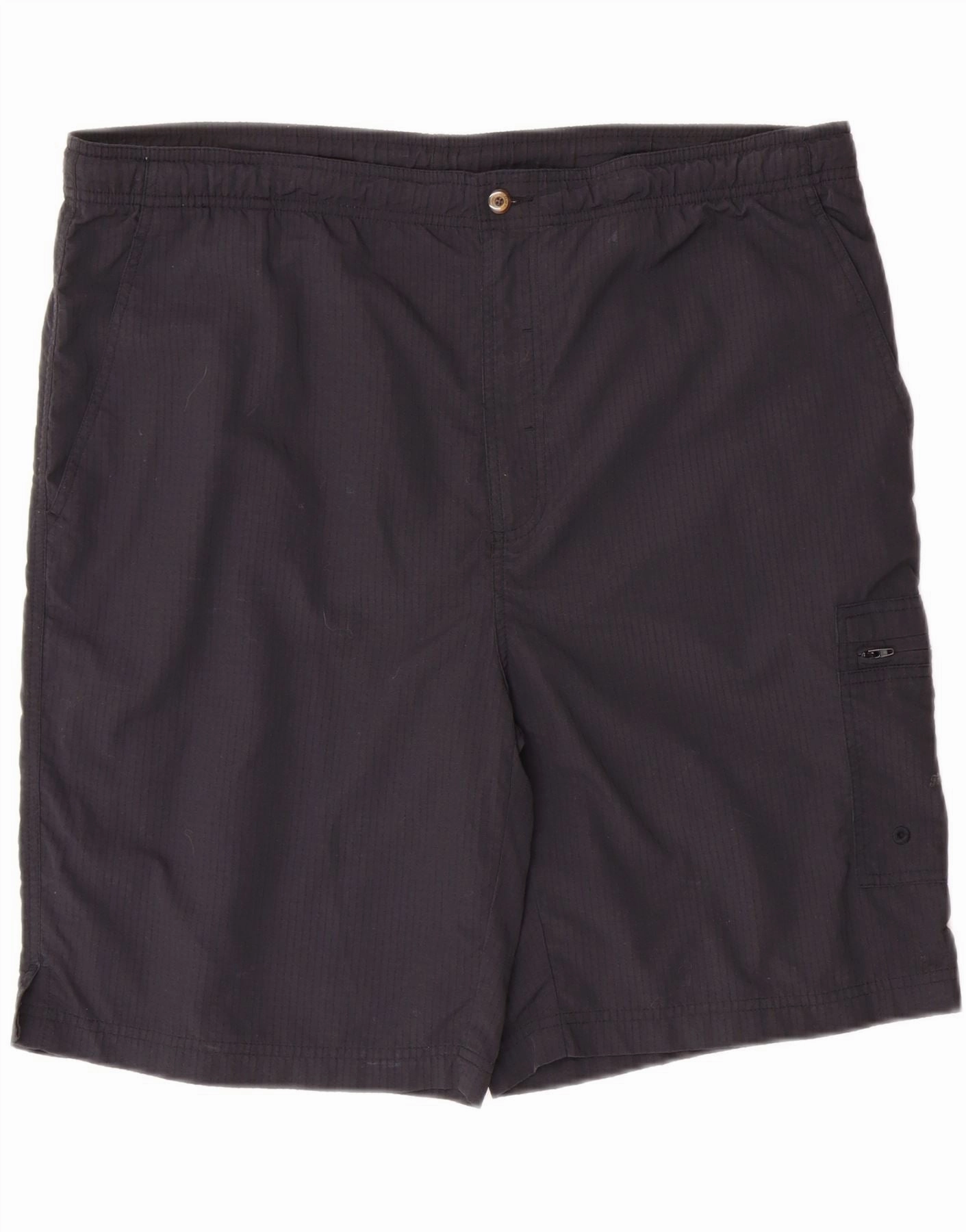 TOMMY BAHAMA Mens Cargo Shorts Large W40  Black Pinstripe Nylon Performance Ready Flex Waist System