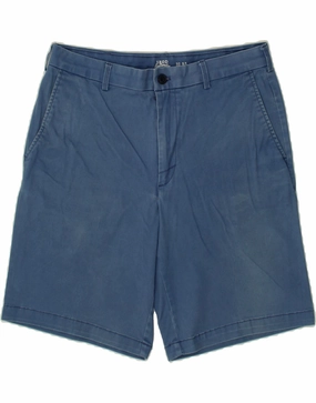 IZOD Mens Salt Water Chino Shorts W32 Medium Blue Cotton Breezy Waist