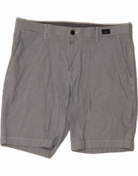 fall shorts fade - resistant TOMMY HILFIGER Mens Chino Shorts W36 Large  Grey Pinstripe Cotton