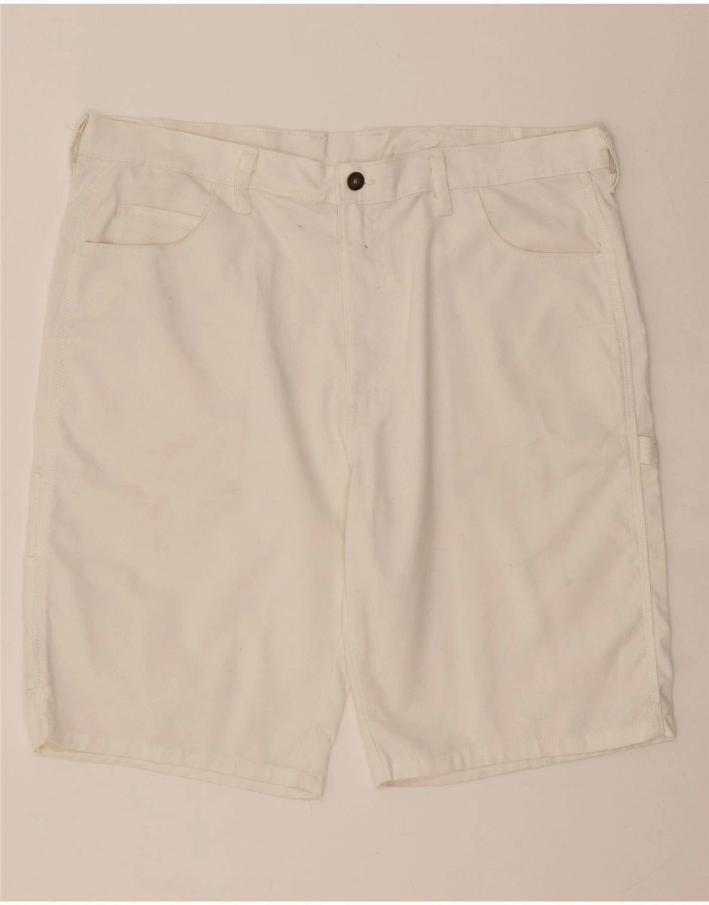 UV Protection DICKIES Mens Casual Shorts W38 XL White Polyester