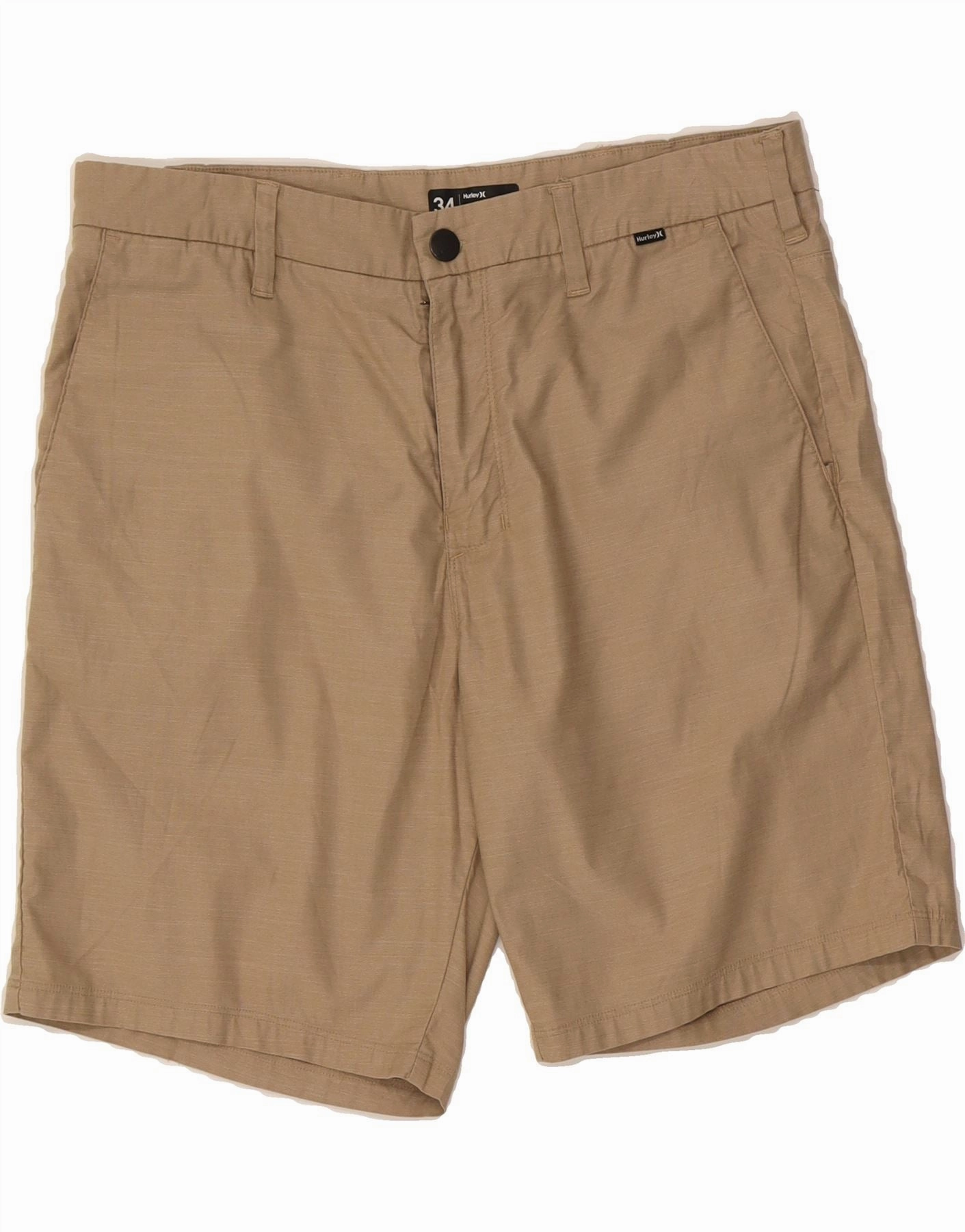 HURLEY Mens Chino Shorts W34 Large  Brown Cotton Workout Ready Design Daily Wear