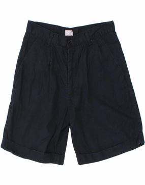 Breathable fabric construction DUK Mens Pegged Chino Shorts IT 44 XS W27  Navy Blue Cotton