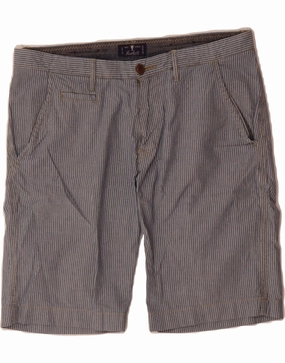 VINTAGE Mens Chino Shorts IT 52 XL W34  Blue Pinstripe Stain Resistant Treatment