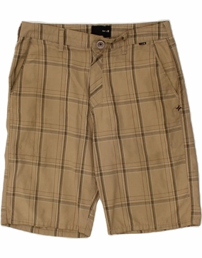 Breathable Waist HURLEY Mens Chino Shorts W31 Medium Beige Check