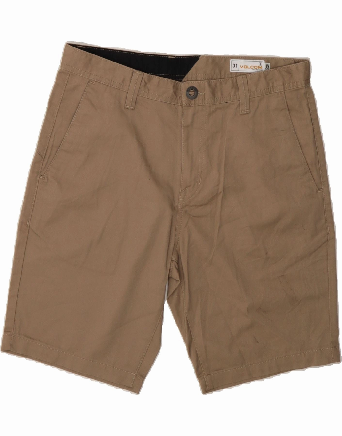 Casual Flex Fit VOLCOM Mens Chino Shorts W31 Medium  Brown Cotton