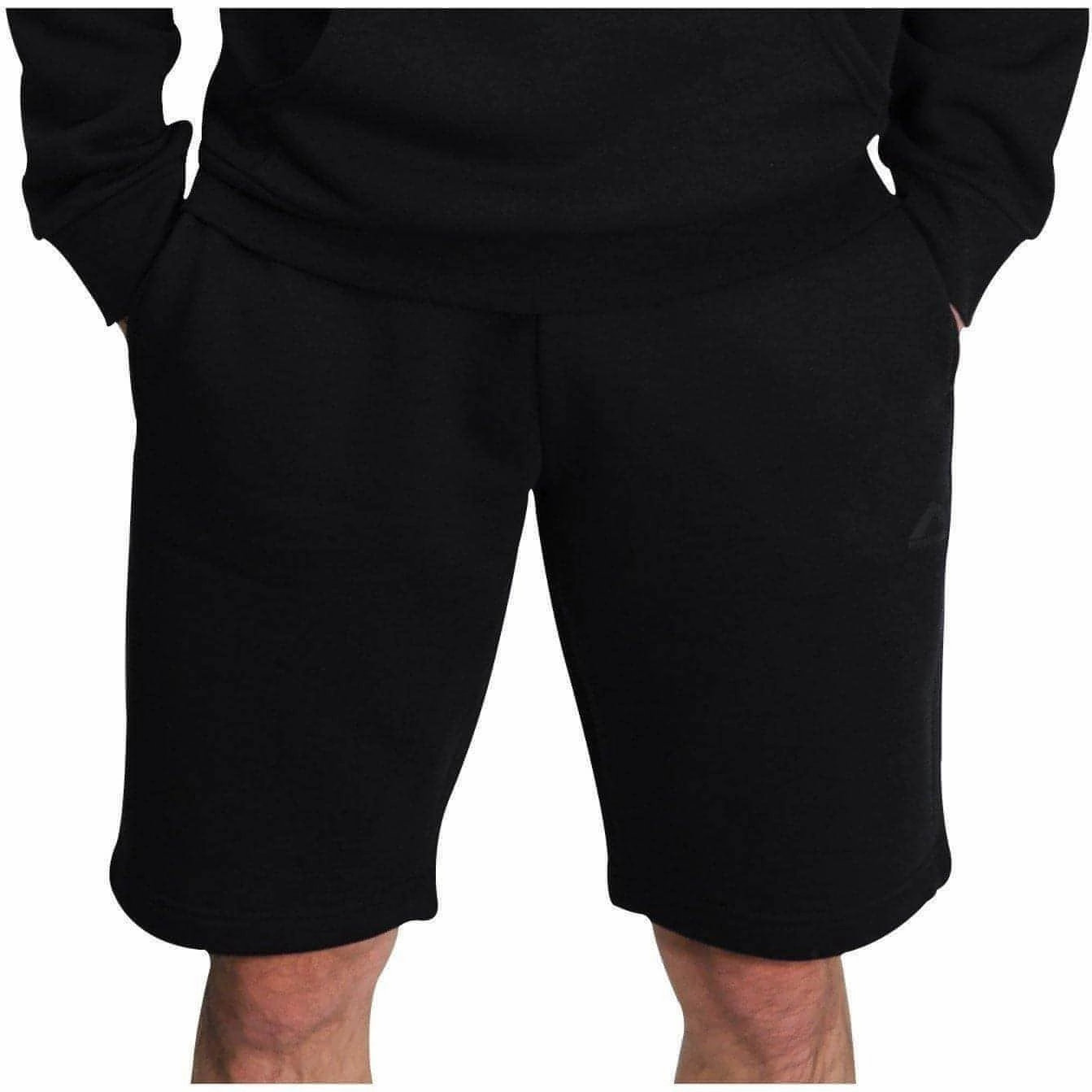 More Mile Vibe Fleece Mens Sweat Shorts - Black Sleek Stretch Modern Aesthetic