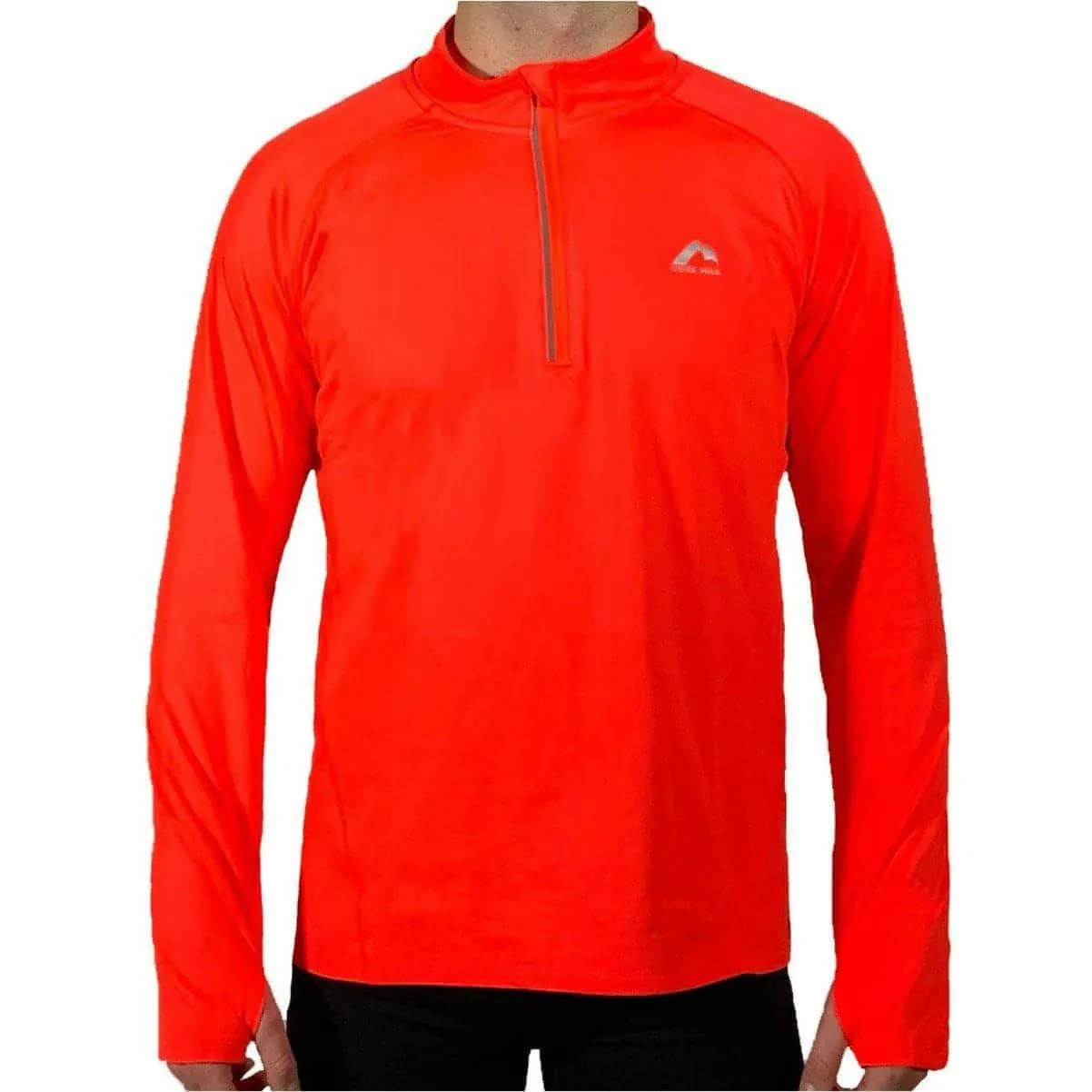 More Mile Vivid Half Zip Long Sleeve Mens Running Top - Orange Light Comfort Style